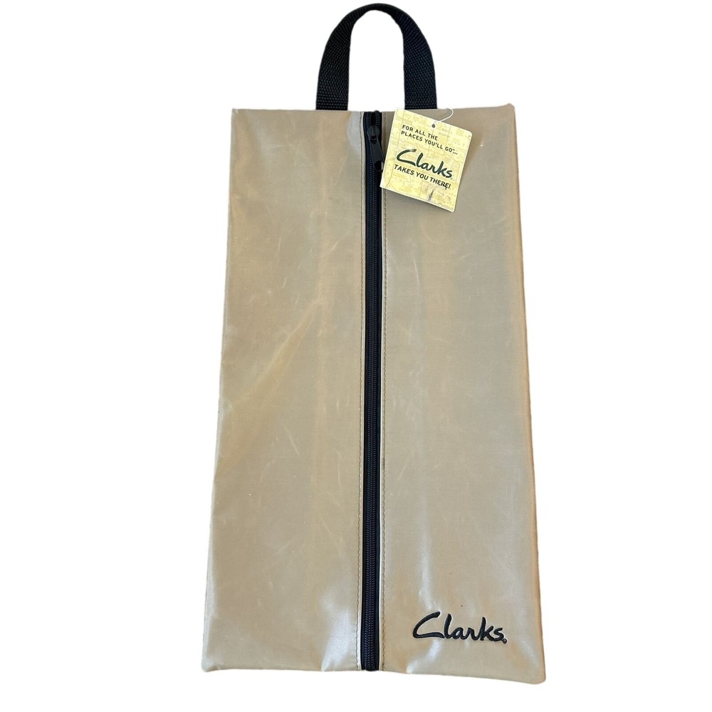 Clarks Tan Travel Bag for Shoe Storage Organization Full Zip With Handle NWT